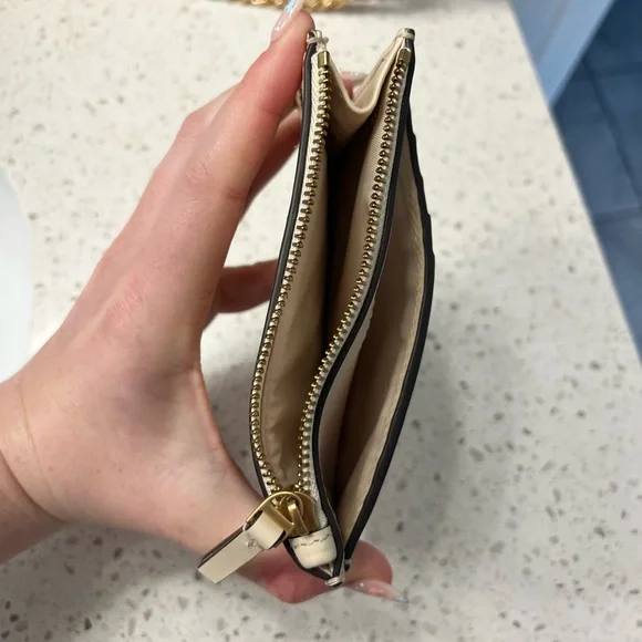 Tory Burch Cream and Brown Floral Crossbody Bag set with card holder - Picture 6 of 13